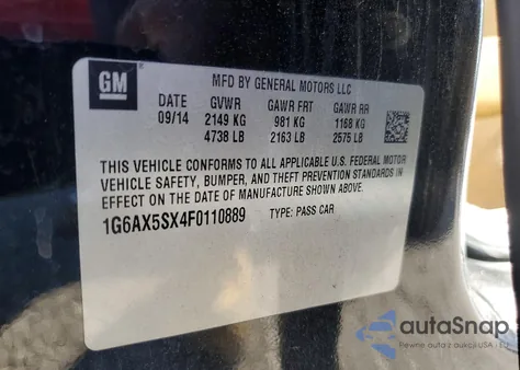 2015 Cadillac Cts Luxury Collection from USA, damaged, VIN 1G6AX5SX4F0110889